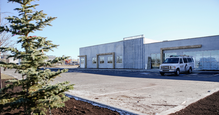 Commercial building under construction in Stony Plain