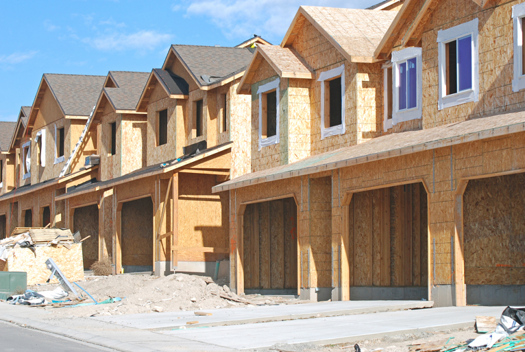 Row houses under construction