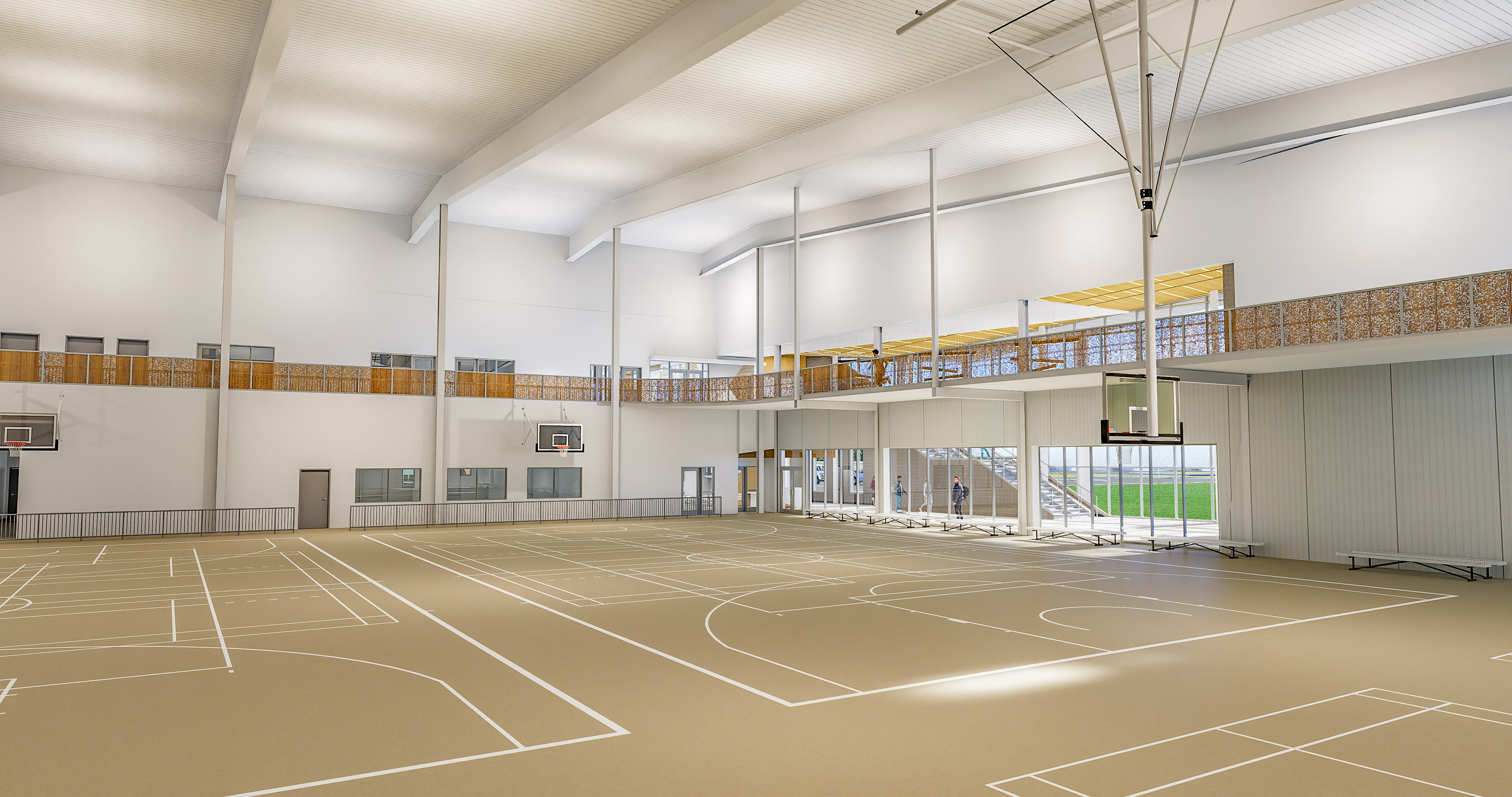 Gym view rendering of rec facility